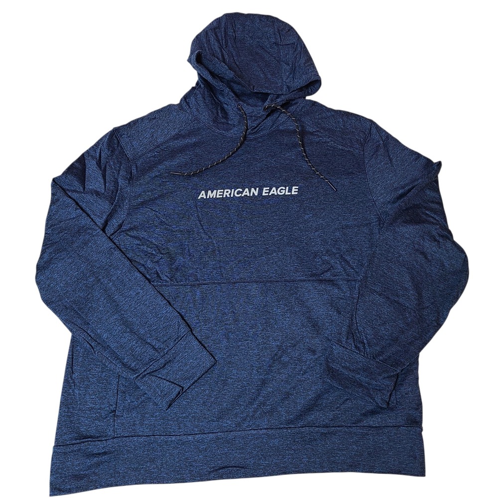 American Eagle Outfitters Athletic Hoodie Pullover Men's XL Blue Black Pocket